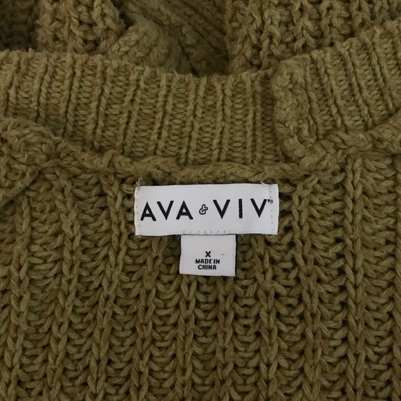 🔴 4/$15 Ava & Viv Women’s size 14W Target 🎯 Brand Green Open Textured Cardigan - Picture 10 of 11